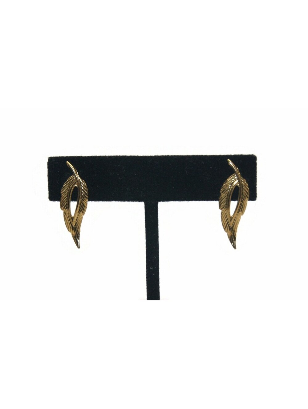 Small Vintage Gold Tone Leaf Stud Earrings with Post Backs for Pierced Ears.